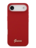 Guess для iPhone Air чехол Liquid silicone Gold metal logo Hard Magenta (MagSafe)