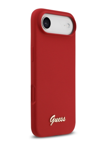 Guess для iPhone Air чехол Liquid silicone Gold metal logo Hard Magenta (MagSafe)
