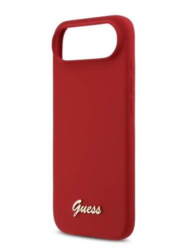 Guess для iPhone Air чехол Liquid silicone Gold metal logo Hard Magenta (MagSafe)