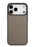 Mercedes для iPhone 17 Pro Max чехол Leather Vintage Round Debossed Logo Hard Taupe (MagSafe)