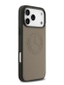 Mercedes для iPhone 17 Pro Max чехол Leather Vintage Round Debossed Logo Hard Taupe (MagSafe)