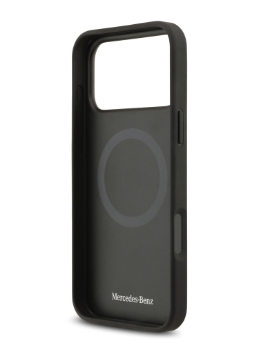 Mercedes для iPhone 17 Pro Max чехол Leather Vintage Round Debossed Logo Hard Taupe (MagSafe)