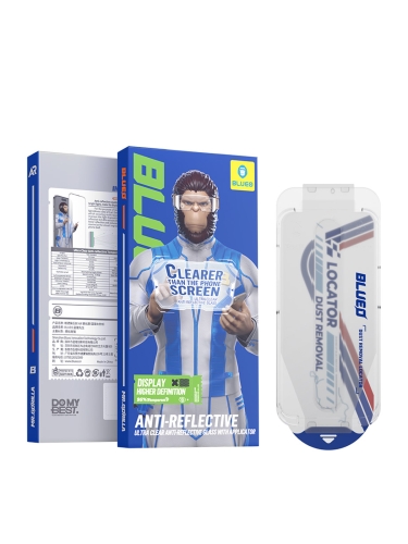 BlueO стекло защитное для iPhone 17 Pro Max/16 Pro Max, AR Anti-reflective Black (+installerPro)