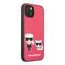Чехол Karl Lagerfeld PU Karl & Choupette Hard для iPhone 13, фуксия
