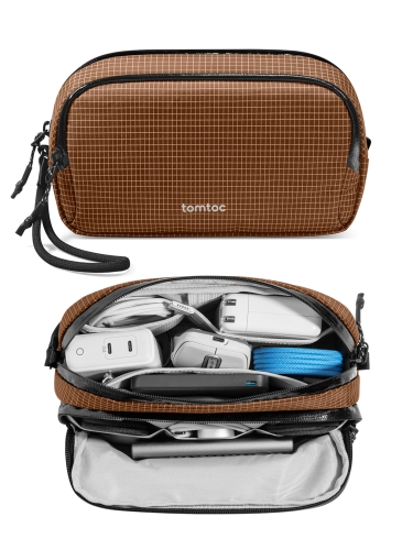 Tomtoc Travel сумка для аксессуаров Light-T12 Electronic Accessory Pouch M 1.8L Brown