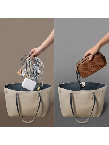 Tomtoc Travel сумка для аксессуаров Light-T12 Electronic Accessory Pouch M 1.8L Brown