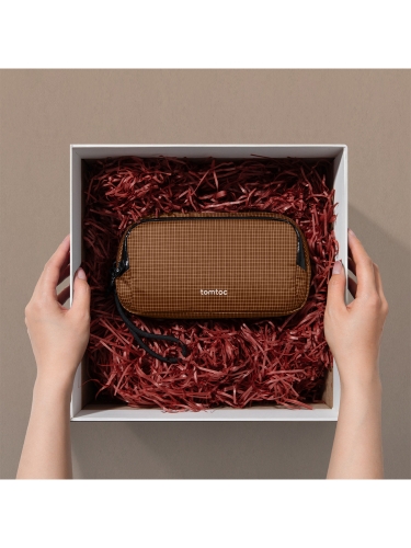 Tomtoc Travel сумка для аксессуаров Light-T12 Electronic Accessory Pouch M 1.8L Brown