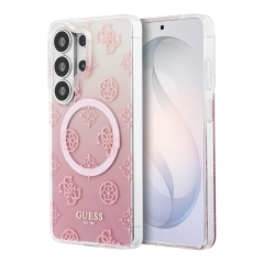 Guess для Galaxy S26 Ultra чехол IML Peony Glitter Metal cam Hard Pink (MagSafe)