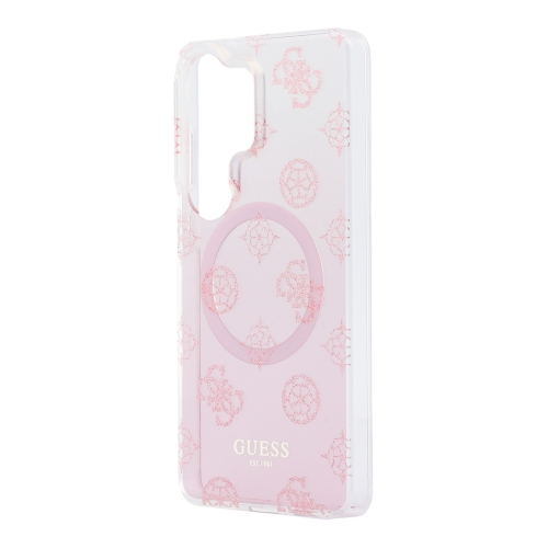 Guess для Galaxy S26 Ultra чехол IML Peony Glitter Metal cam Hard Pink (MagSafe)