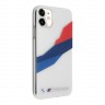 Чехол BMW Motorsport Tricolor Graphic Hard Transparent для iPhone 11