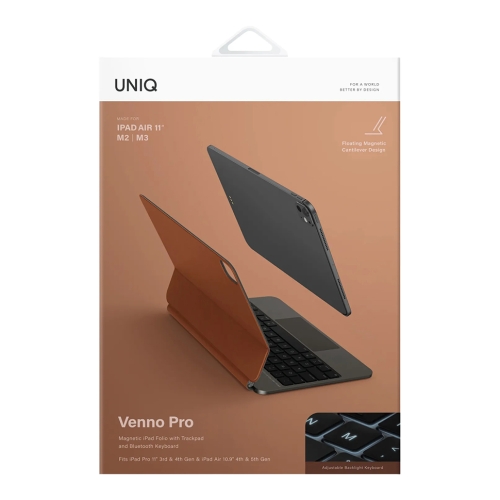 Uniq беспроводная клавиатура VENNO Pro (анг) Magnetic keyboard iPad Air 11 (2024/25) Caramel