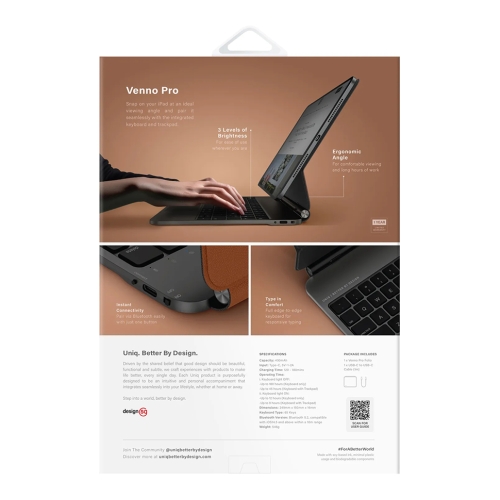 Uniq беспроводная клавиатура VENNO Pro (анг) Magnetic keyboard iPad Air 11 (2024/25) Caramel