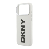 DKNY для iPhone 17 Pro чехол PU Full Wrapped leather Verical logo Metal Cam Hard White (MagSafe)