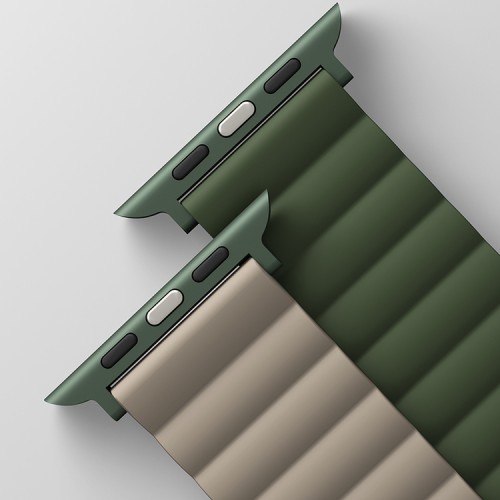 Ремешок Uniq Revix reversible Magnetic для Apple Watch 49-46-45-44 mm, зеленый/серый