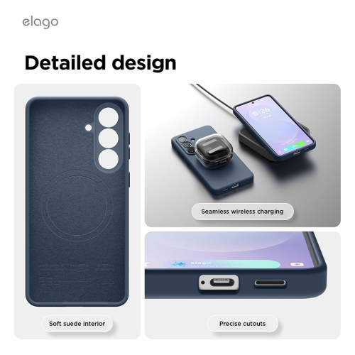 Elago для Galaxy S26+ чехол Magnetic Silicone Jean Indigo (MagSafe)