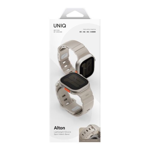 Uniq для Apple Watch 49/46/45/44 mm ремешок Alton Silicon Strap Light Sand