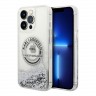 Чехол Lagerfeld Liquid glitter RSG logo Hard для iPhone 14 Pro Max, серебристый