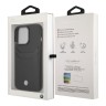 Кожаный чехол BMW Signature leather with cardslot Hard для iPhone 14 Pro Max, черный