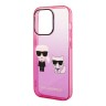 Чехол Lagerfeld Karl & Choupette Hard Gradient для iPhone 14 Pro, розовая рамка