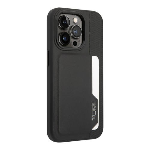 Кожаный чехол TUMI Leather with Vertical cardslot Hard для iPhone 14 Pro Max, черный