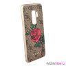 Чехол Guess Flower desire 4G Hard roses для Galaxy S9 Plus, коричневый