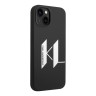 Чехол Lagerfeld Liquid silicone Big KL logo Hard для iPhone 14 Plus, черный