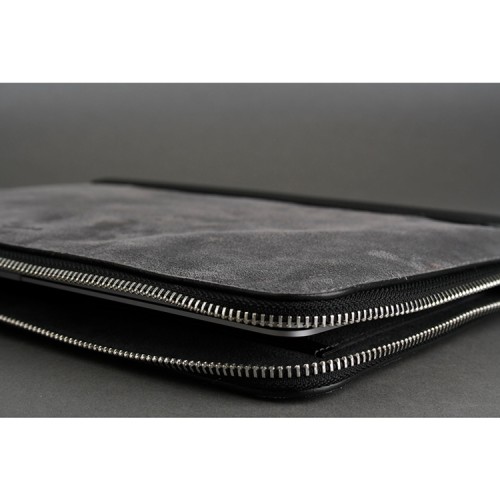 Чехол-папка Bustha Zip Folio Suede/Leather для MacBook Air 13 | Pro 13 (2018/22), Concrete