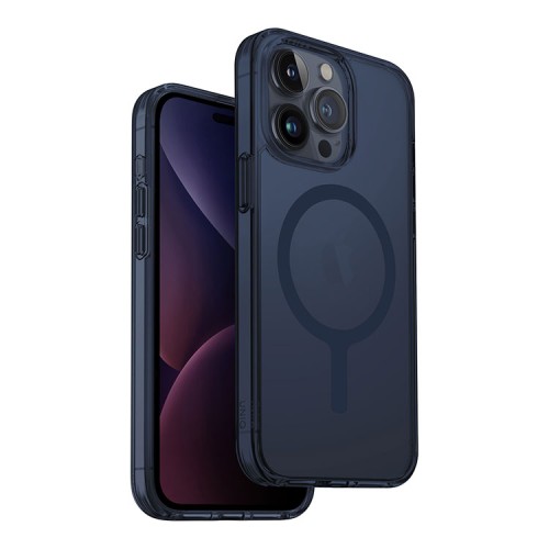 Uniq для iPhone 15 Pro Max чехол Lifepro Xtreme AF Smoke Blue (MagSafe), матовый-синий