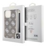 Guess для iPhone 15 Pro чехол PC/TPU Peony glitter +Nylon Hand cord Hard Iridescent Black