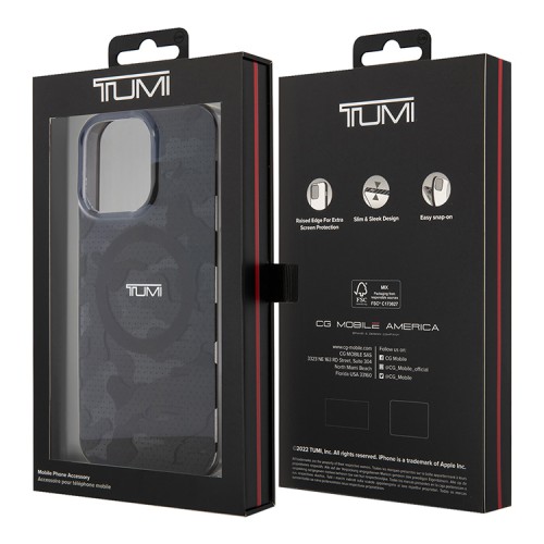 TUMI для iPhone 15 Pro Max чехол PC/TPU Double layer CAMO Hard Grey (MagSafe)
