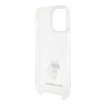 Karl Lagerfeld для iPhone 15 Pro Max чехол Crossbody PC/TPU NFT Choupette + Big Strap Hard Transparent