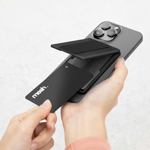 Uniq магнитный бумажник Heldro ID Magnetic cardholder with Grip-Band and Stand Black