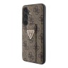 Guess для Galaxy S24+ чехол GripStand PU 4G with Triangle Diamond metal logo Hard Brown