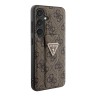 Guess для Galaxy S24+ чехол GripStand PU 4G with Triangle Diamond metal logo Hard Brown