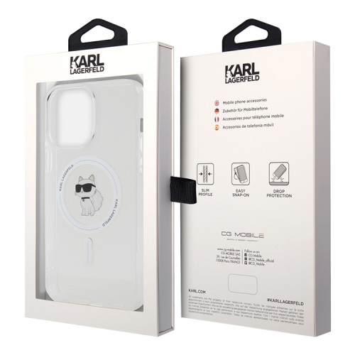 Karl Lagerfeld для iPhone 14 Pro Max чехол PC/TPU NFT Choupette Hard Transparent (MagSafe)