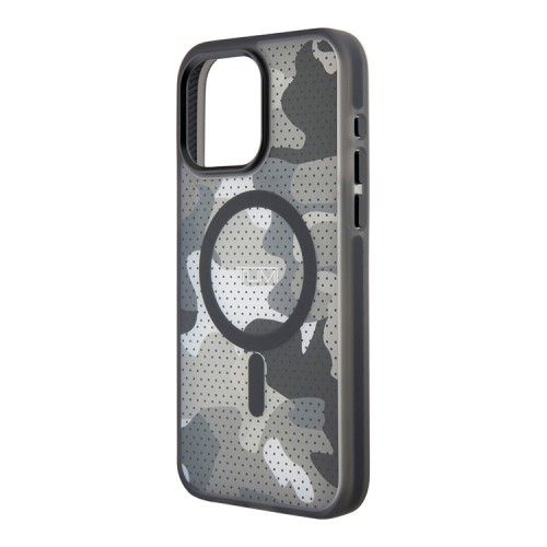 TUMI для iPhone 15 Pro Max чехол PC/TPU Frosted Mesh CAMO Hard Black (MagSafe)