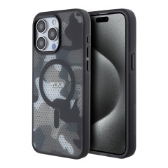 TUMI для iPhone 15 Pro Max чехол PC/TPU Frosted Mesh CAMO Hard Black (MagSafe)