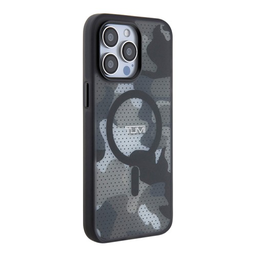 TUMI для iPhone 15 Pro Max чехол PC/TPU Frosted Mesh CAMO Hard Black (MagSafe)