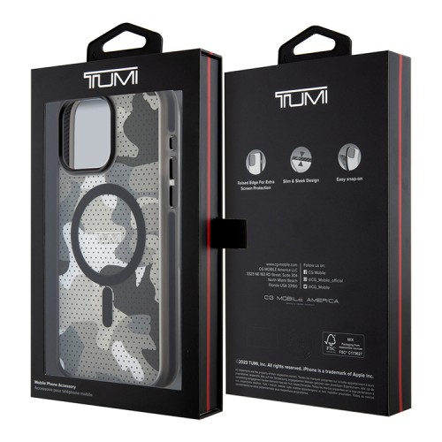 TUMI для iPhone 15 Pro Max чехол PC/TPU Frosted Mesh CAMO Hard Black (MagSafe)