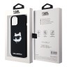 Karl Lagerfeld для iPhone 15 чехол Liquid Silicone NFT Choupette Head Hard Black (MagSafe)