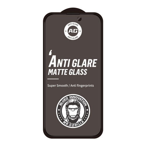 BlueO стекло для iPhone 16/15, Anti-glare Matte Anti-Static Black (матовое)