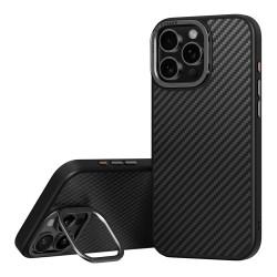 Uniq для iPhone 16 Pro чехол KEVA Max Kevlar with Camera stand Black (MagSafe)