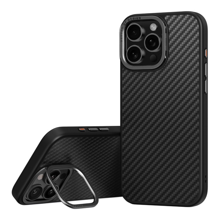 Uniq для iPhone 16 Pro чехол KEVA Max Kevlar with Camera stand Black (MagSafe)