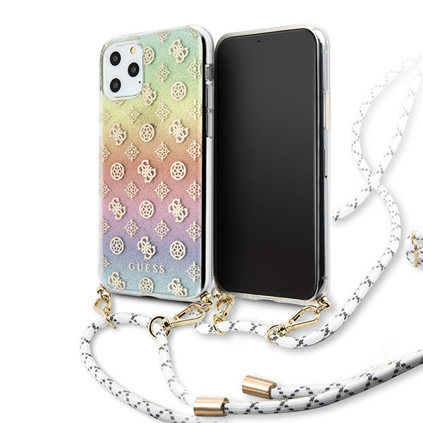 Чехол Guess 4G Cord collection Hard Iridescent для iPhone 11 Pro Max, со шнурком, multicolor