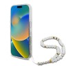 Guess для iPhone 16 Pro Max чехол PC/TPU Glitter (MagSafe) +шнурок из бисера, прозрачный
