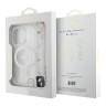 Guess для iPhone 16 Pro Max чехол PC/TPU Glitter (MagSafe) +шнурок из бисера, прозрачный