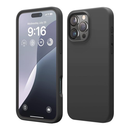 Elago для iPhone 16 Pro чехол Soft silicone (Liquid) Black