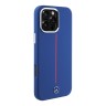 Mercedes для iPhone 16 Pro Max чехол Liquid silicone Vertical stripe Navy (MagSafe)