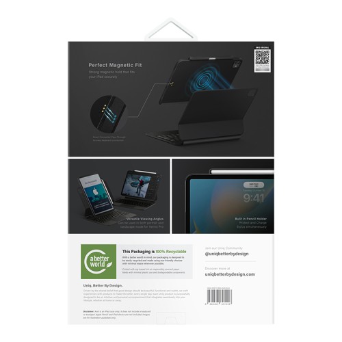 Uniq для iPad Pro 11 (2024) магнитный чехол-накладка AXEL Sanp-easy Magnetic Black