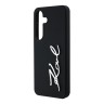 Karl Lagerfeld для Galaxy S25 чехол Liquid silicone Signature Metal logo & Camera frame Hard Black